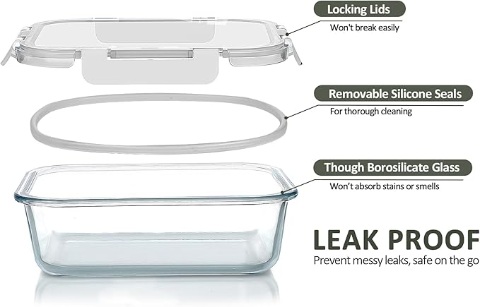 30 Pieces Glass Food Storage Containers - Image 3