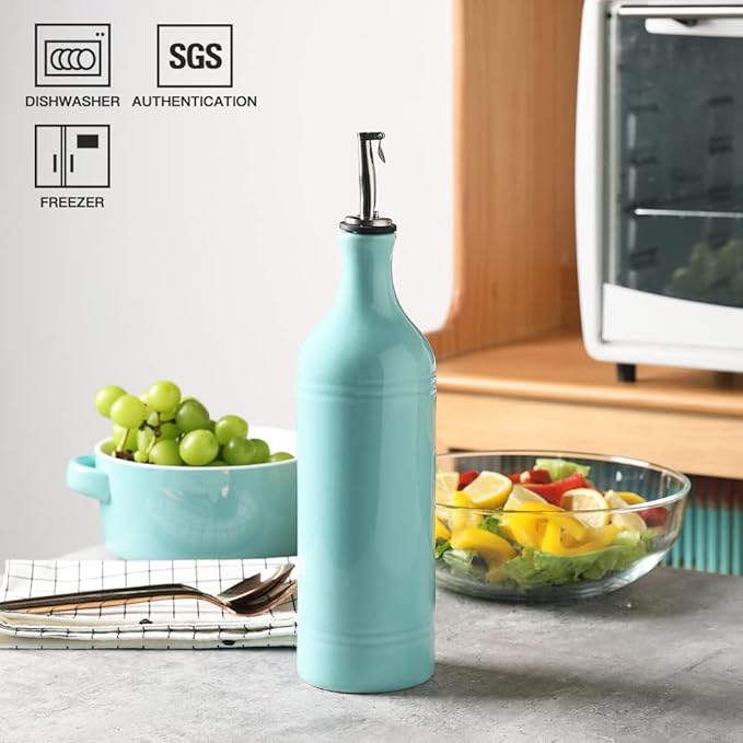 Sweejar Large Ceramic Olive Oil Dispenser Bottle, Opaque Oil Cruet Protects to - Image 2