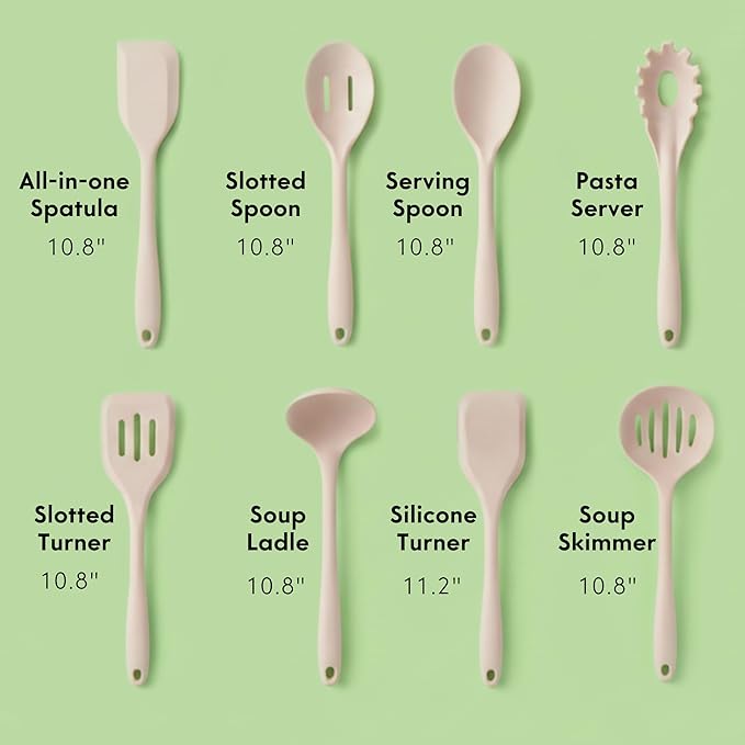 Non-Toxic Platinum Silicone Kitchen Utensil Set of 8 – Non-Scratch Cooking - Image 7