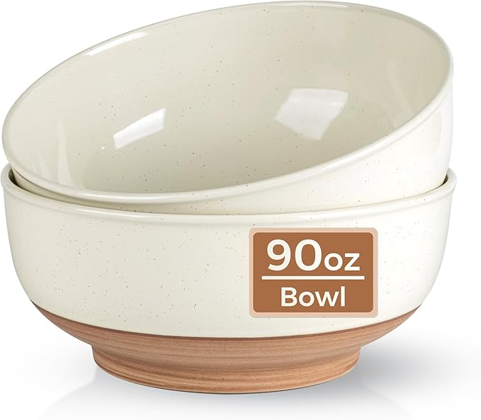 AmorArc 9.8’’ Ceramic Serving Bowls, 90 OZ Extra Large Salad Bowls Set of 2 by AmorArc