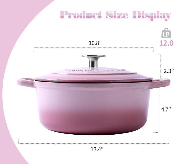 EDGING CASTING Enameled Cast Iron Covered 5.5 Quart Dutch Oven - Image 3