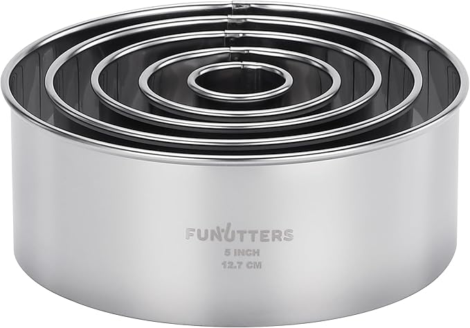 Cookie Cutter Set, Measuring 1'', Round Metal Baking Rings by FUNUTTERS