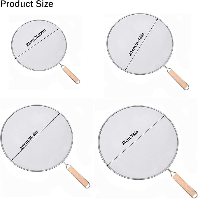 8 Inch Grease Splatter Screen Guard Stainless Steel Splash Screen Protector - Image 2