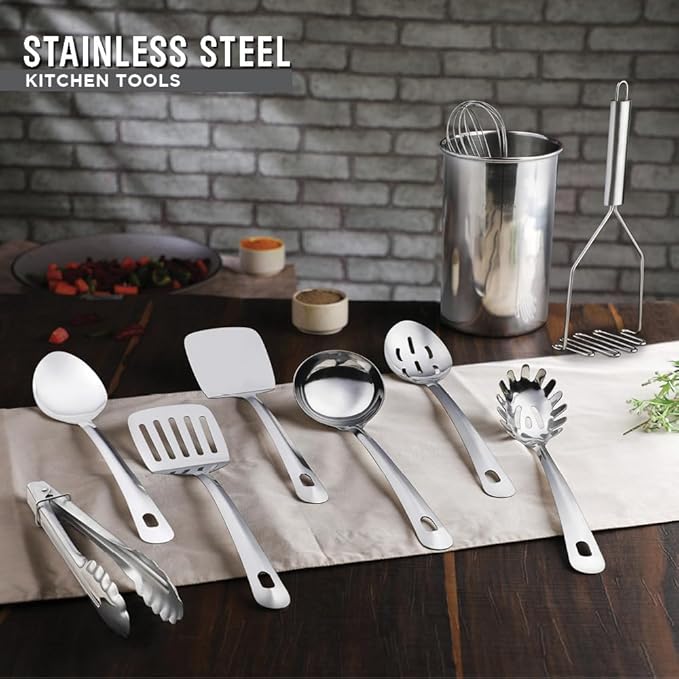 Avador® Premium Set of 10 Stainless Steel Kitchen Tool Set - Image 6