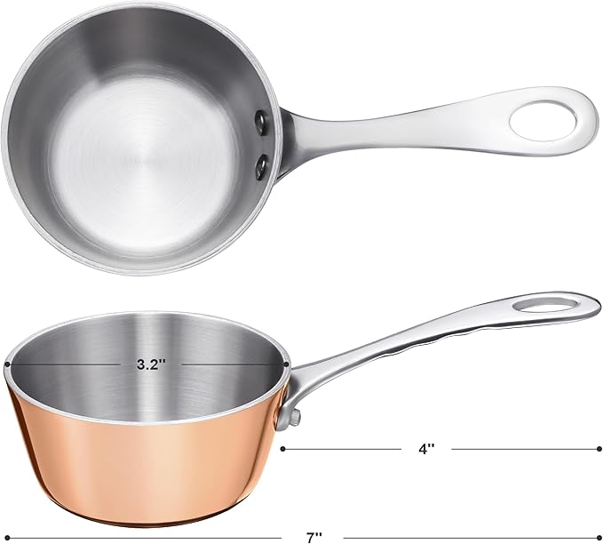 Mini Sauce Pan, Tri-Ply Stainless Steel Pot - Image 2