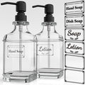 GLADPURE 2 Pack Soap Dispenser, 18 Oz Antique Design Thick Glass Hand by GLADPURE