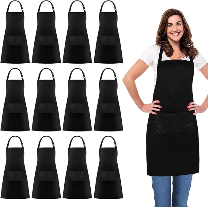 Jubatus 12 Pack 100% Cotton Aprons Bulk by Jubatus