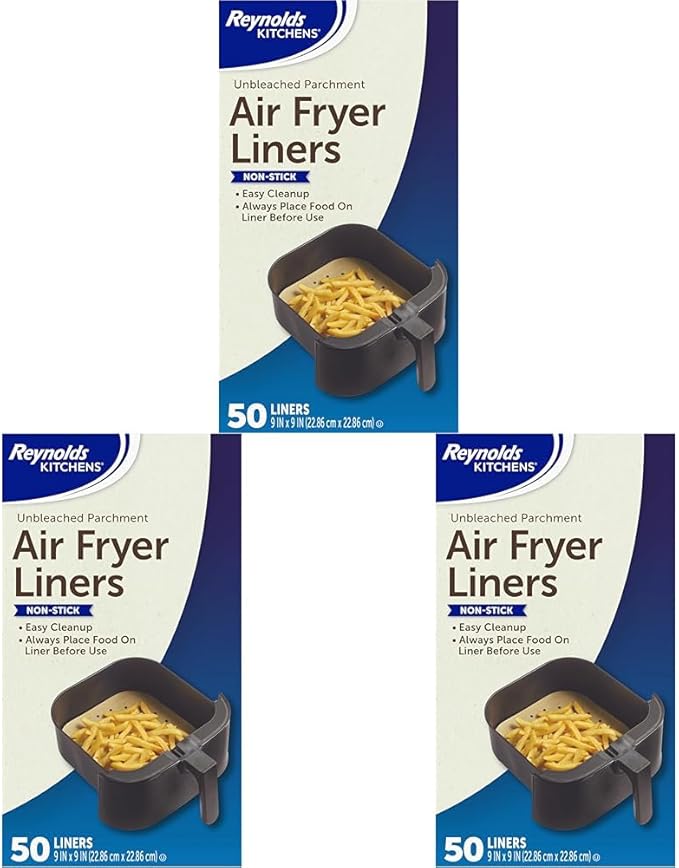 Reynolds Kitchens Air Fryer Liners Disposable, Unbleached Parchment Paper Sheets by ReynoldsConsumerProducts
