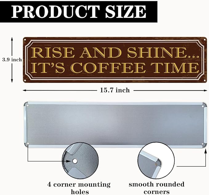 Coffee Time Metal Tin Signs, Coffees Lover Home Decor - Image 2