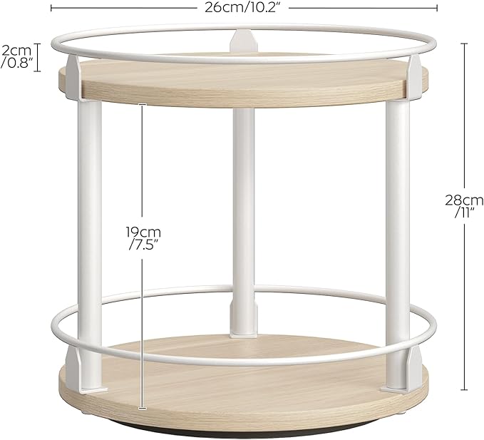 YATINEY Lazy Susan Organizer, Rotating Spice Rack, 2 Tier Spice Turntable - Image 8