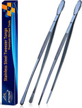 JETKONG 2 Pcs 14-Inch Cooking Tweezer Tongs Extra- Long Stainless Steel Kitchen by JETKONG