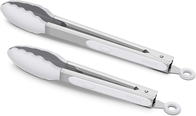 2 Pack Silicone Kitchen Tongs – 9" & 12" Set, Heat Resistant up to 500°F by ALLWIN-HOUSEWARE