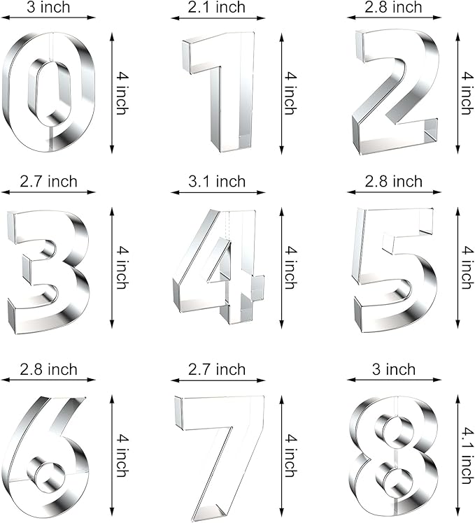4 Inch Number Cookie Cutter Set - Image 2