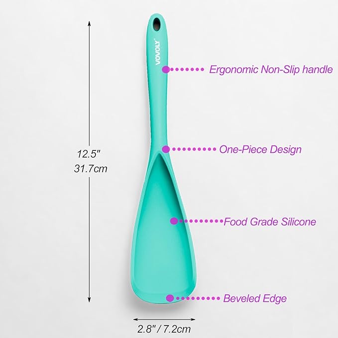 Cooking Spoon for Nonstick Cookwares, VOVOLY Silicone Spoon for Mixing - Image 2
