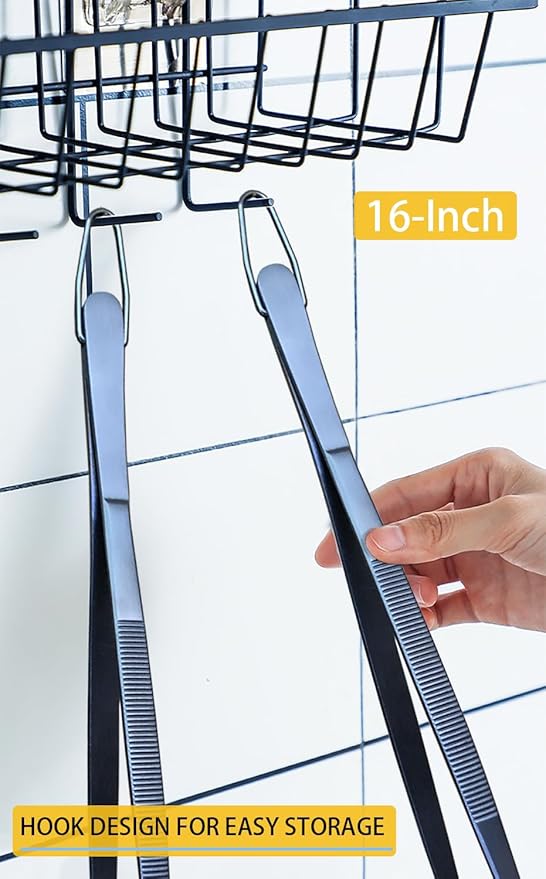 JETKONG 2 Pcs 16-Inch Heavy Duty Cooking Tweezers Extra Long Stainless Steel - Image 6