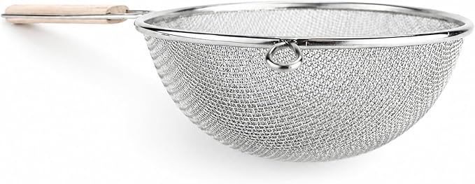 Huji 8-Inch Stainless Steel Double Mesh Food Strainer Colander - Image 2