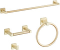 Brusehd Light Gold Bathroom Hardware Set 4 Pieces, Bathroom Accessories Set by bluebyrne