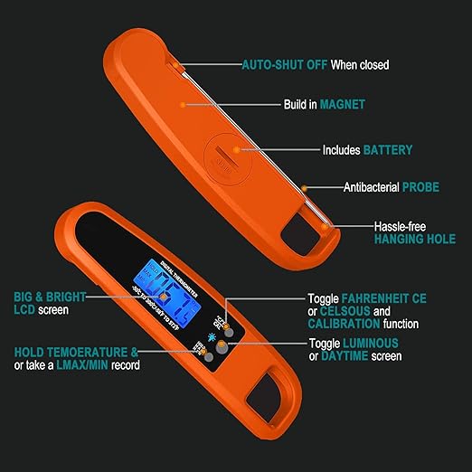 Instant Read Meat Thermometer for Kitchen Cooking, Ultra Fast Precise - Image 6