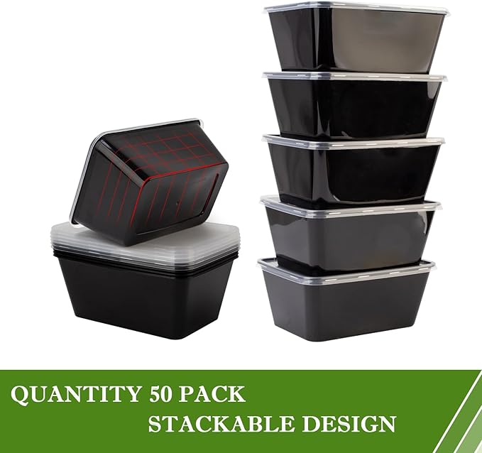 Meal Prep Containers 50Pack - 34oz Food Storage Containers - Image 5