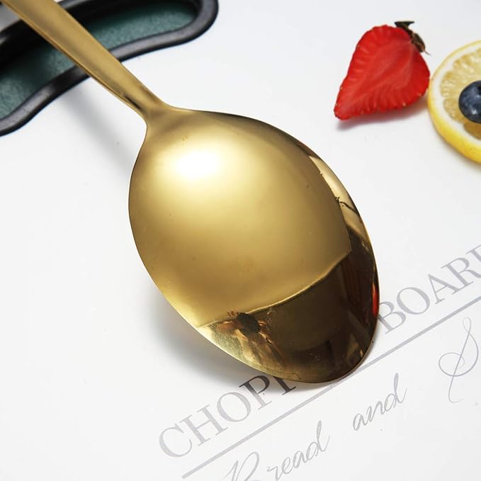 Berglander Gold Cooking Spoon, Stainless Steel Solid Serving Spoon Titanium - Image 6
