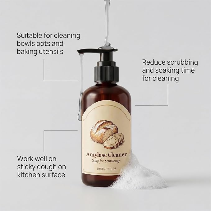 Dough Dissolve Soap for Sourdough, Dough Cleaner Soap for Sourdough, Sourdough & Baking Mess, Reduces the Need for Scrubbing and Soaking, for Kitchen of Bowls, Pots, Utensils (2 pcs)
