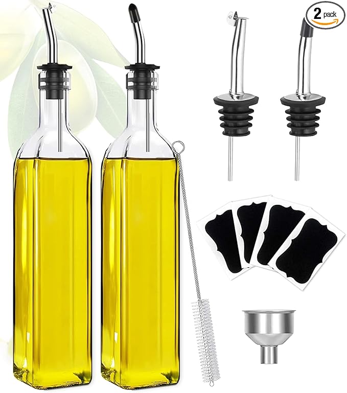 Showvigor Olive Oil Dispenser Bottle, Vinegar Cruet Bottle 17oz/500 ml by Showvigorismorethanjustabranditsalifestyle