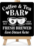 Coffee Tea Bar Decor, Coffee and Tea Bar Wood Sign by HOIJAUMAI