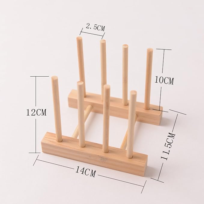 YWSHF Bamboo Wooden Dish Rack Dishes Drainboard Drying Drainer Storage Holder - Image 3