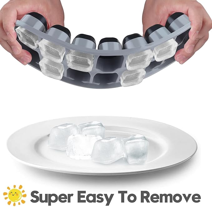 Silicone Ice Cube Tray, 8 Pack Easy-Release & Flexible 14-Ice Cube Trays - Image 3