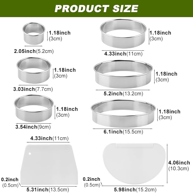 6PCS Round Cookie Cutters Set, Stainless Steel Biscuit Cutters - Image 2
