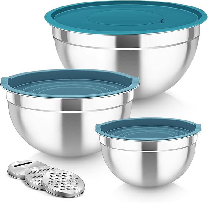 TeamFar Mixing Bowls, Stainless Steel Nesting Salad Bowls by TeamFar