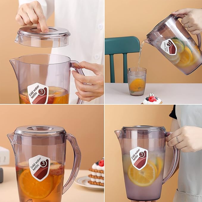 HOMQUEN Plastic Pitcher, 60 Oz/1.8L Water Carafe - Image 6