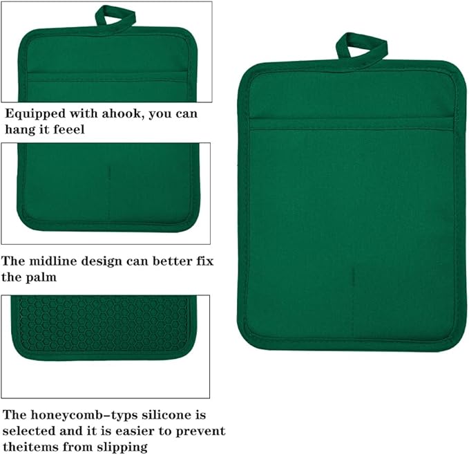 Oven Pot Holder with Pocket Cotton Heat Resistant Coaster Potholder Kitchen Hot - Image 3