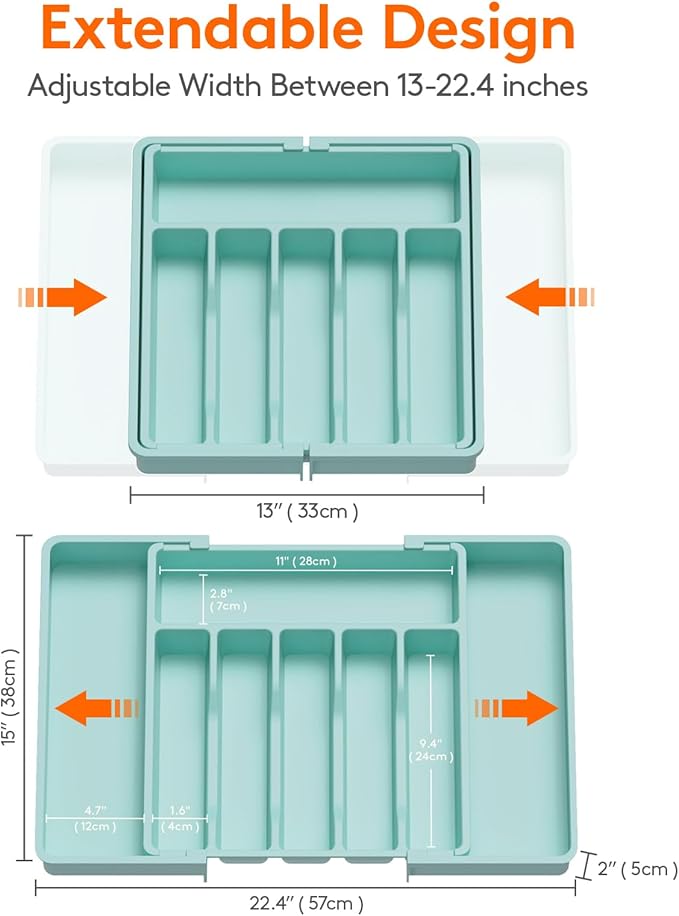 Lifewit Silverware Drawer Organizer, Expandable Utensil Tray - Image 3