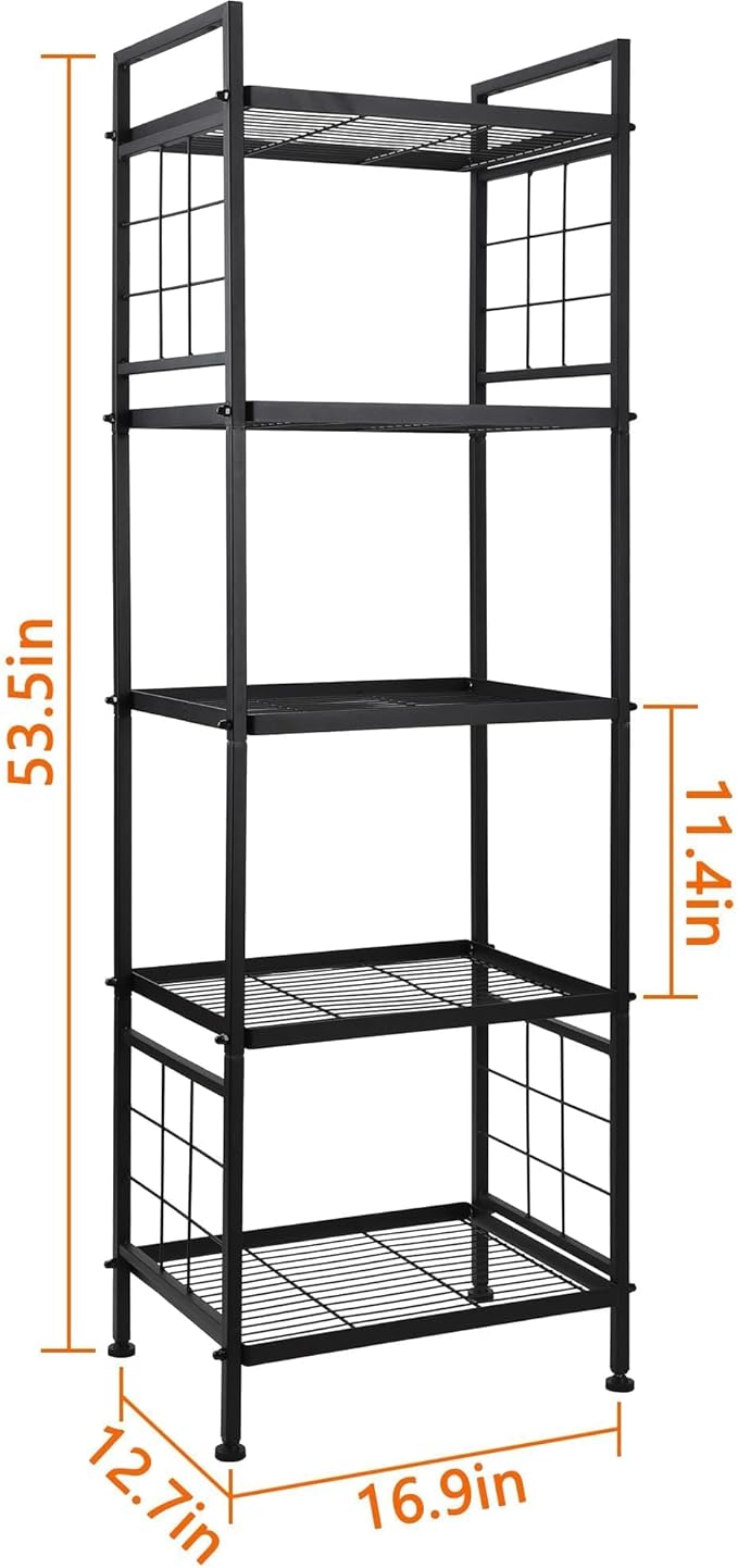 GIOTORENT 5-Wire Standing Book Shelf & Bookcase, Metal Storage Shelving Unit - Image 2