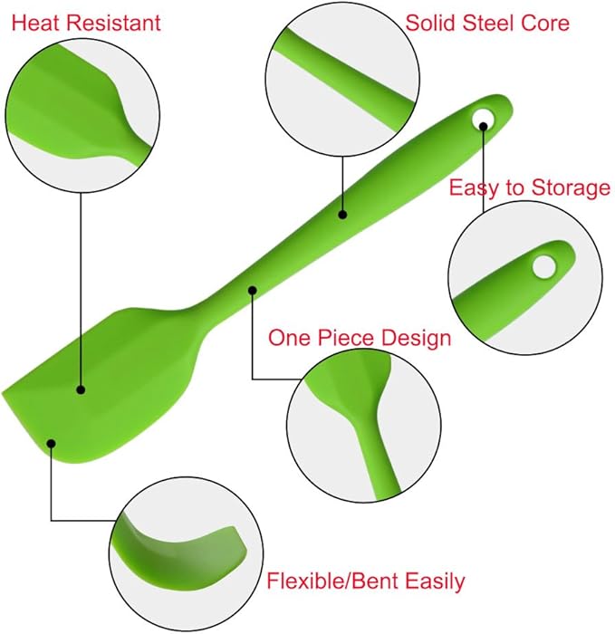 Silicone Spatulas, 11 inch Rubber Spatula Heat Resistant Seamless One Piece - Image 5