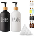 LOOCHICA 2 Pack Glass Soap Dispenser Set, Hand and Dish Glass Soap Dispensers by Loochica