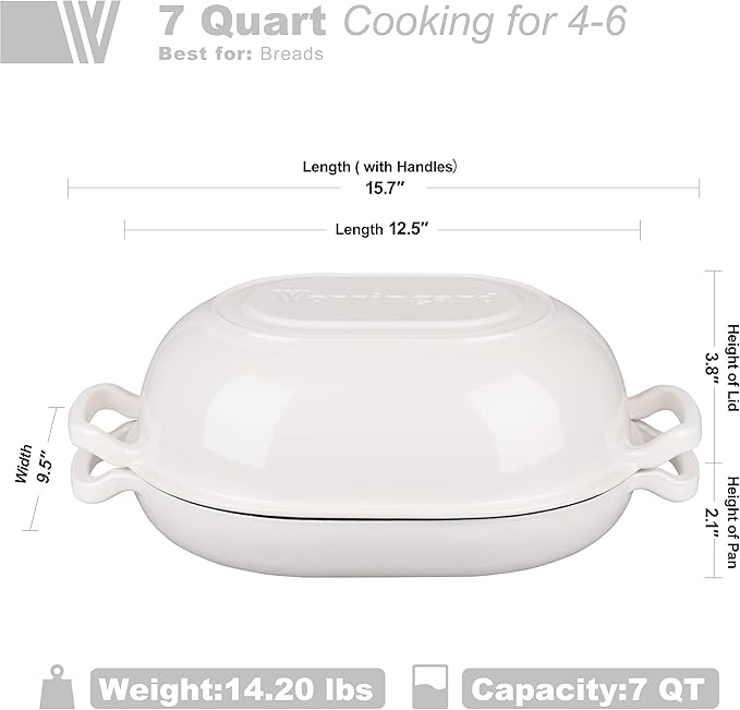 VORRINGARD Enameled Cast Iron Sourdough Bread Oven, Dutch Oven, Loaf Cast Iron - Image 2