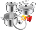 Aufranc Stainless Steel pots and pans set, 6 Piece Nonstick Kitchen Induction by Aufranc