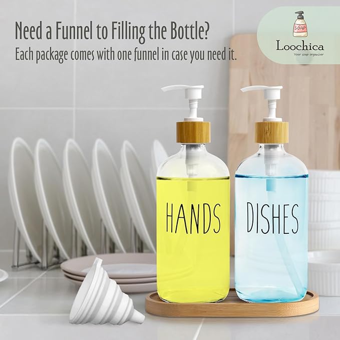 LOOCHICA Clear Glass Soap Dispenser Set - Image 9