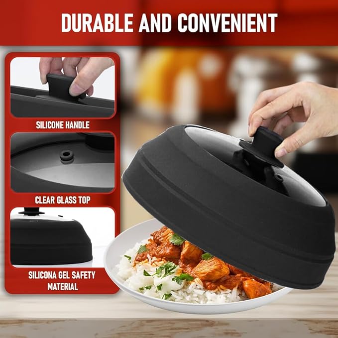 Microwave Splatter Cover Glass for Food - Image 3