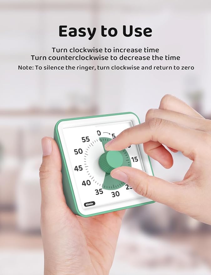 LIORQUE Visual Timer for Kids, 60-Minute Countdown Timers for Classroom Office - Image 2