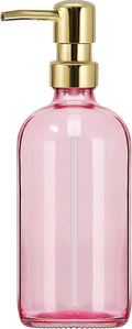 GMISUN Pink Soap Dispenser Bathroom, 1 Pack Glass Dish Soap Dispensers by GMISUN