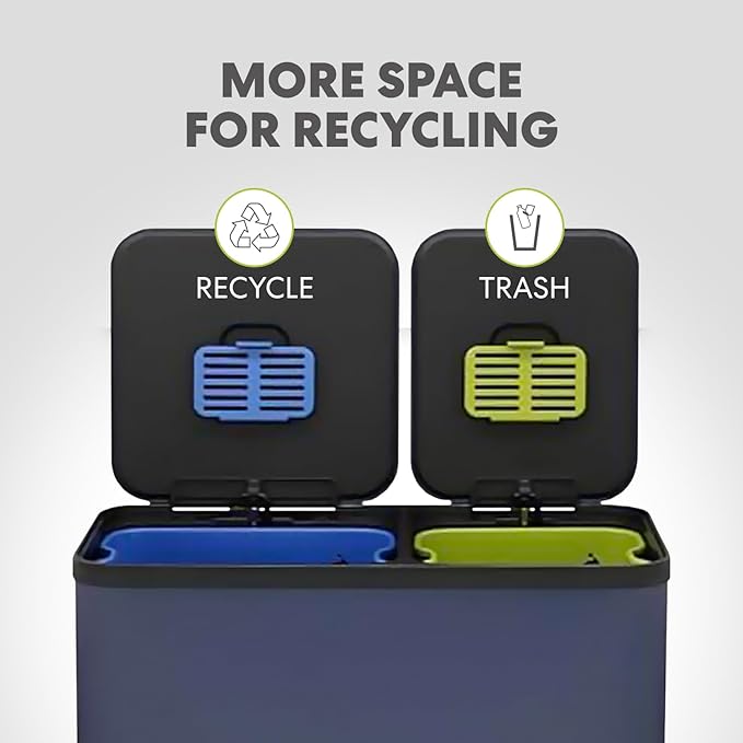 Simpli-Magic 70 Liter / 18.5 Gallon Rectangular Hands-Free Dual Compartment - Image 5