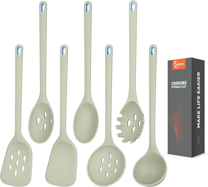Large Silicone Utensils Set of 7 by TesQita