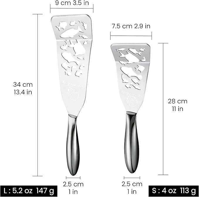 Stainless Steel Fish Spatula Set – Funky Fish Edition, 1 Large Fish Turner + 1 - Image 9