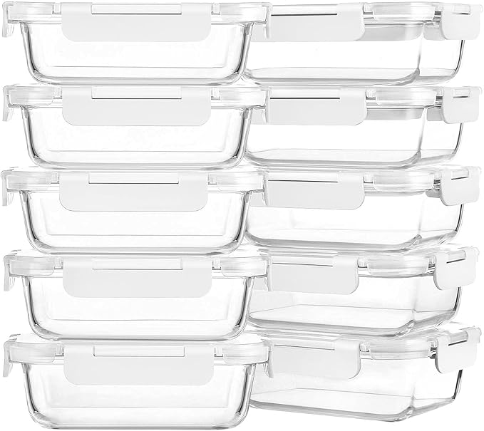 M MCIRCO 10-Pack 22 Oz Glass Meal Prep Containers by MMCIRCO