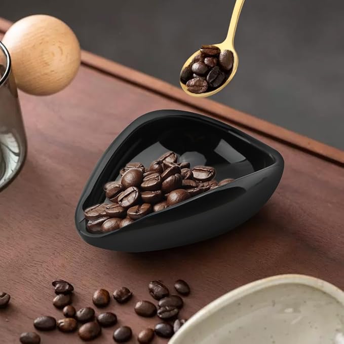 Coffee Bean Dosing Cup, Wood/Ceramic Coffee Dosing Tray Coffees Bean Weighing - Image 5
