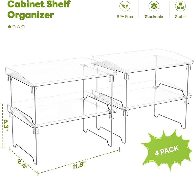 STARLATTA Acrylic Cabinet Organizer Shelf, Spice Rack, Countertop Organizers - Image 2