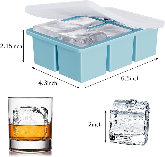Large Ice Cube Tray for Whiskey: FDDBI Silicone Ice Cube Trays - Image 5